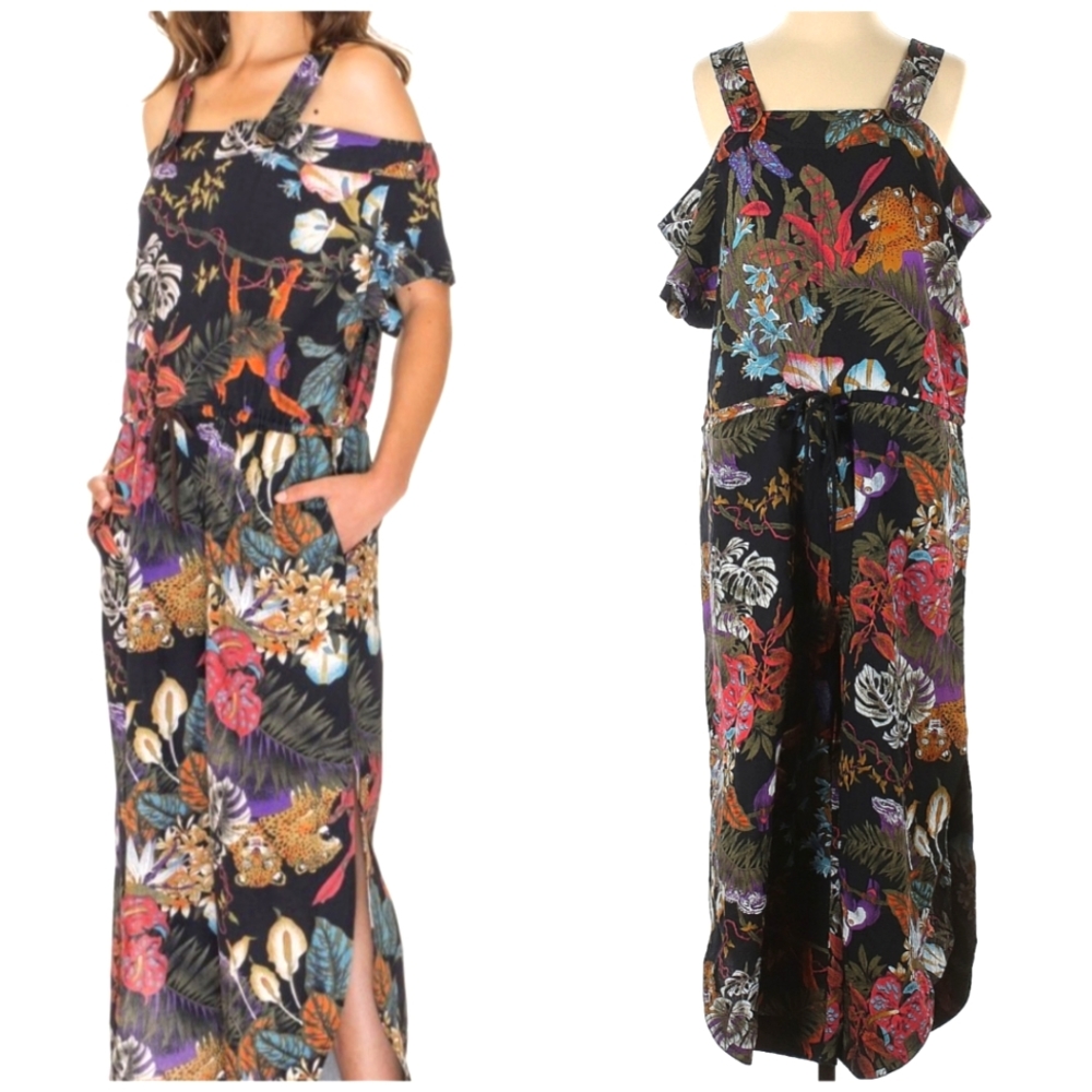 Pepaloves Black Safari Animal Jungle Jumpsuit